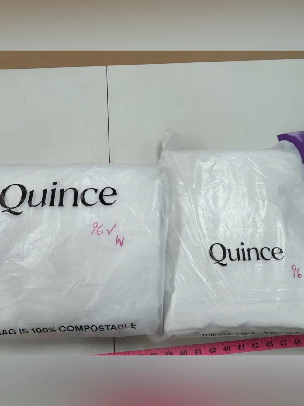 QUINCE Set Of 2 48x96 European Linen True Blackout Curtains White 8541